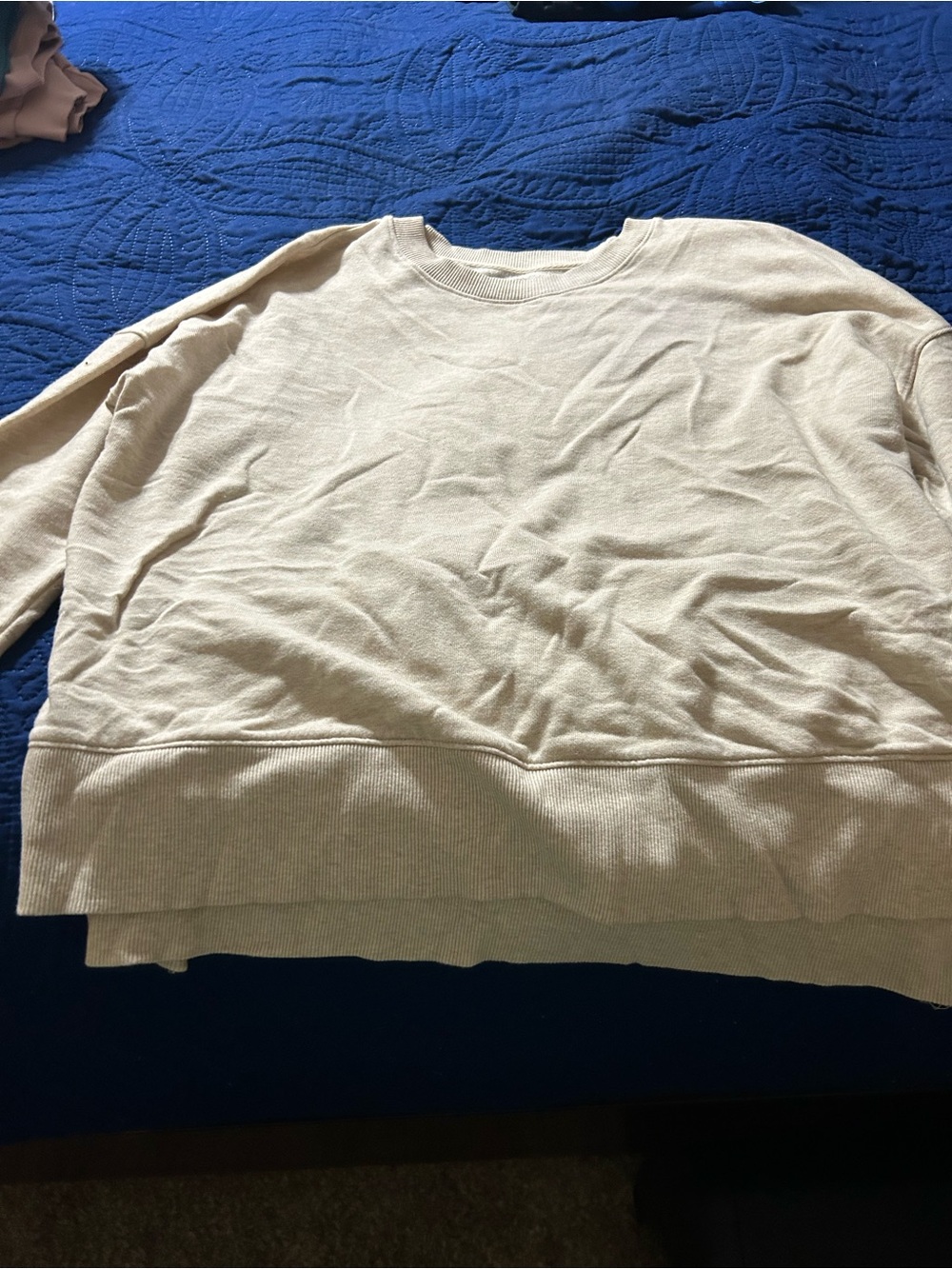 Womens Crewneck Sweater in Light Beige